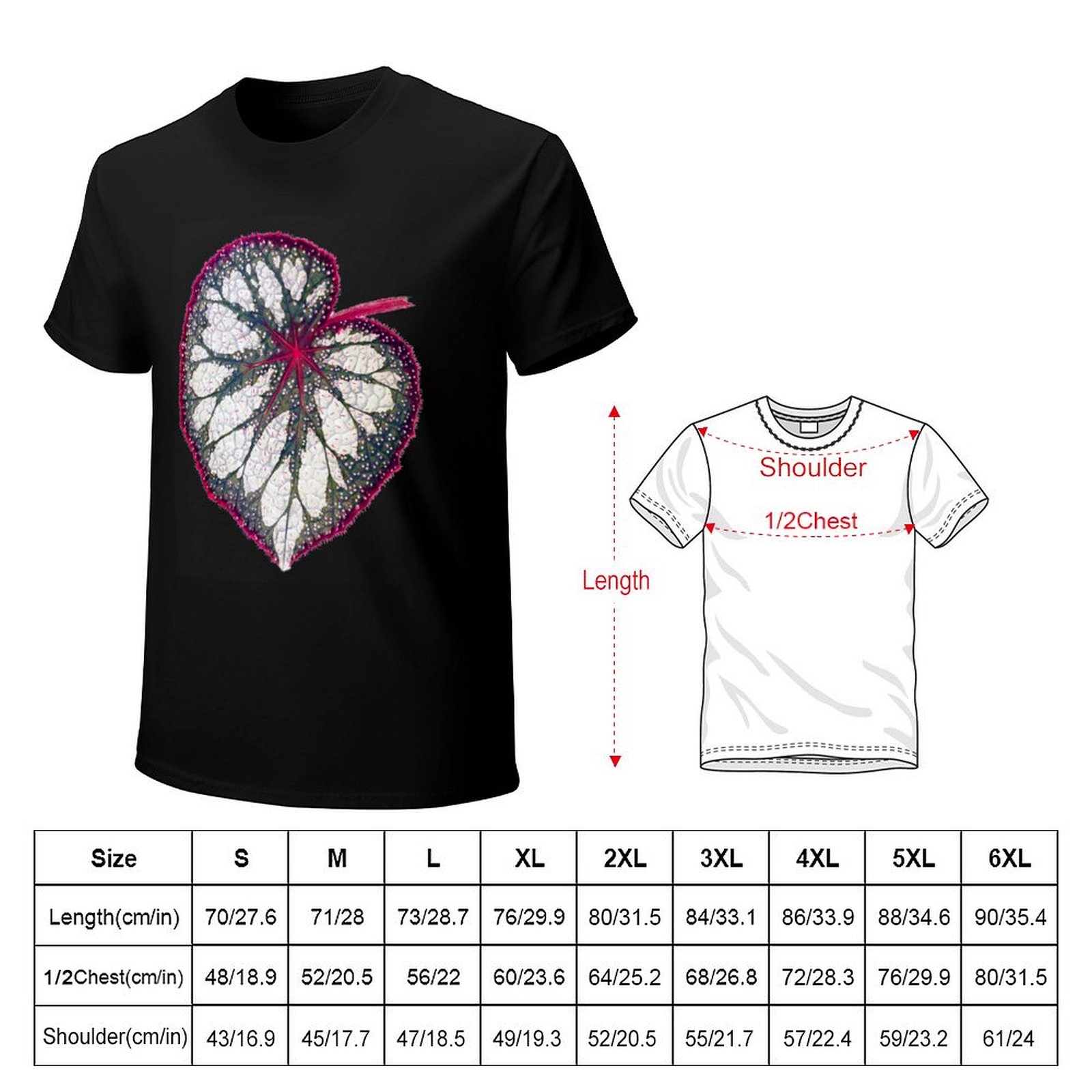 Begonia rex T-Shirt Soft Stret - Begonia Rex ulasan dan harga